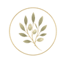 Blessed Frames logo — olive branch in a gold circle