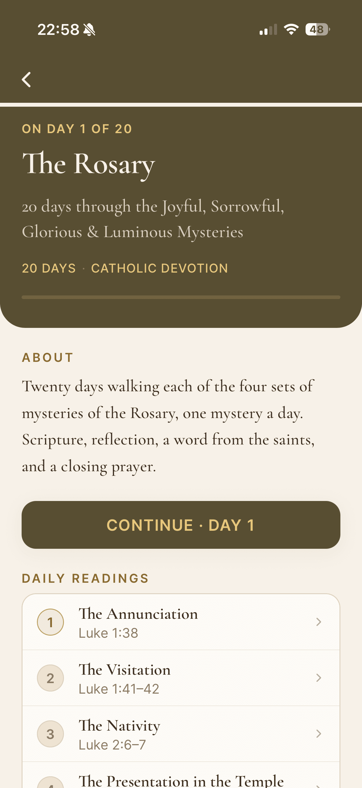 Daily reading — prayer, Key Verse, and reflection actions