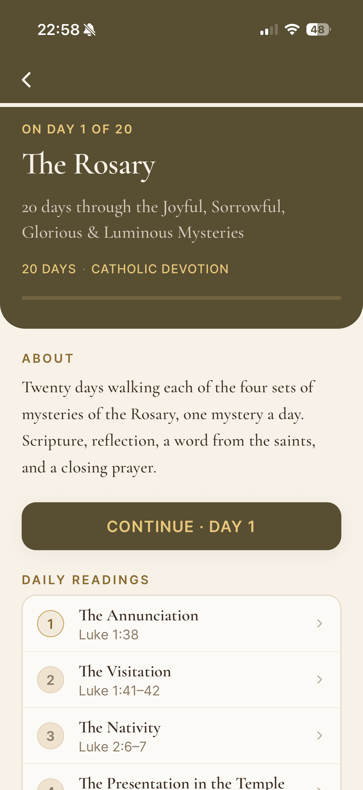 Daily reading — prayer, Key Verse, and reflection actions