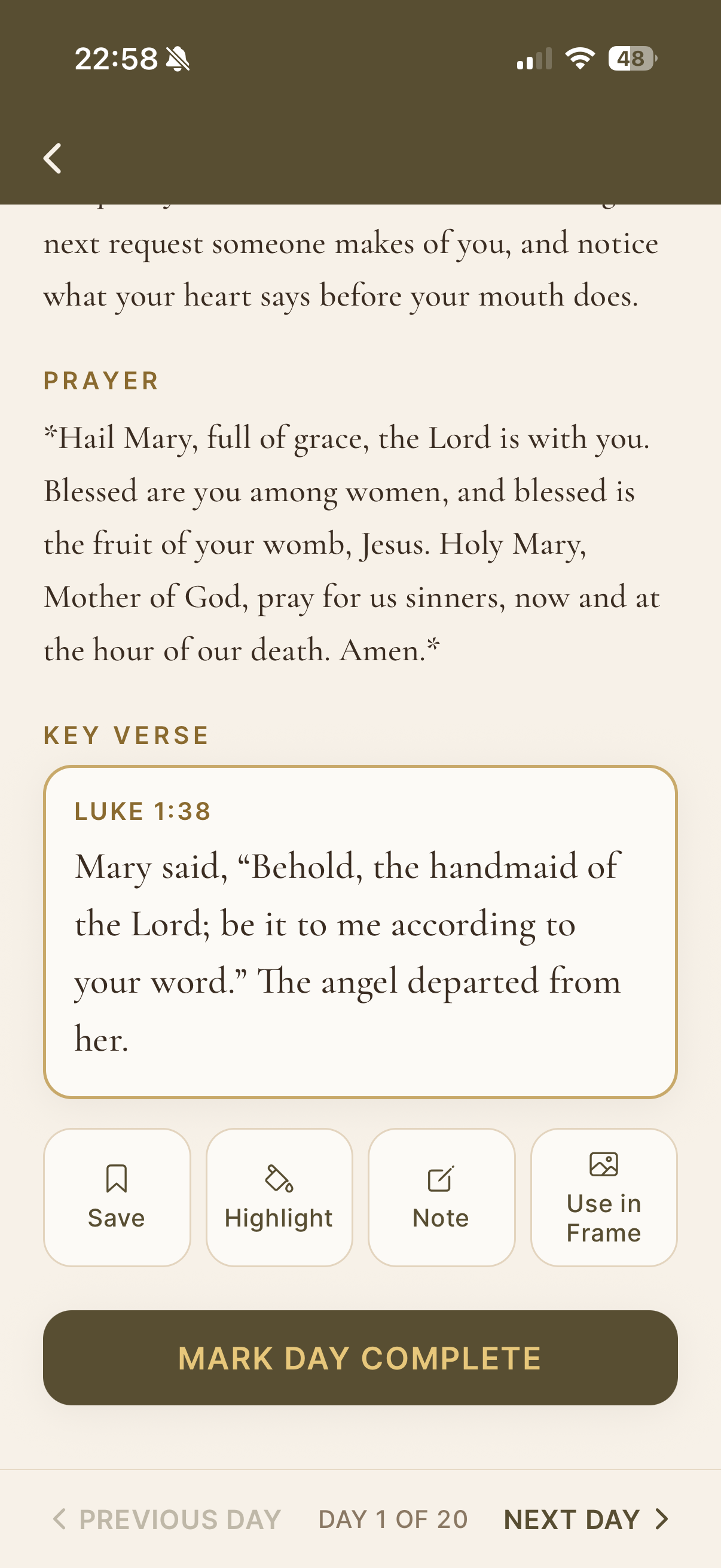 The Rosary — Day 1, daily readings